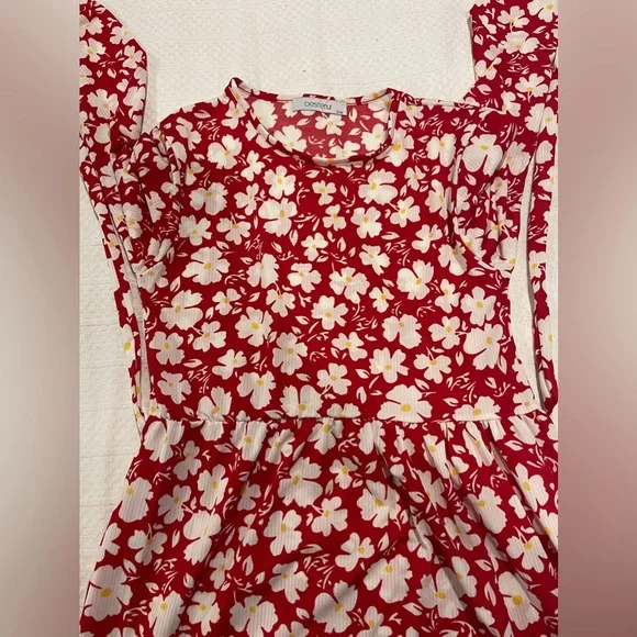 New Red flower pattern modest maxi dress - Picture 7 of 11